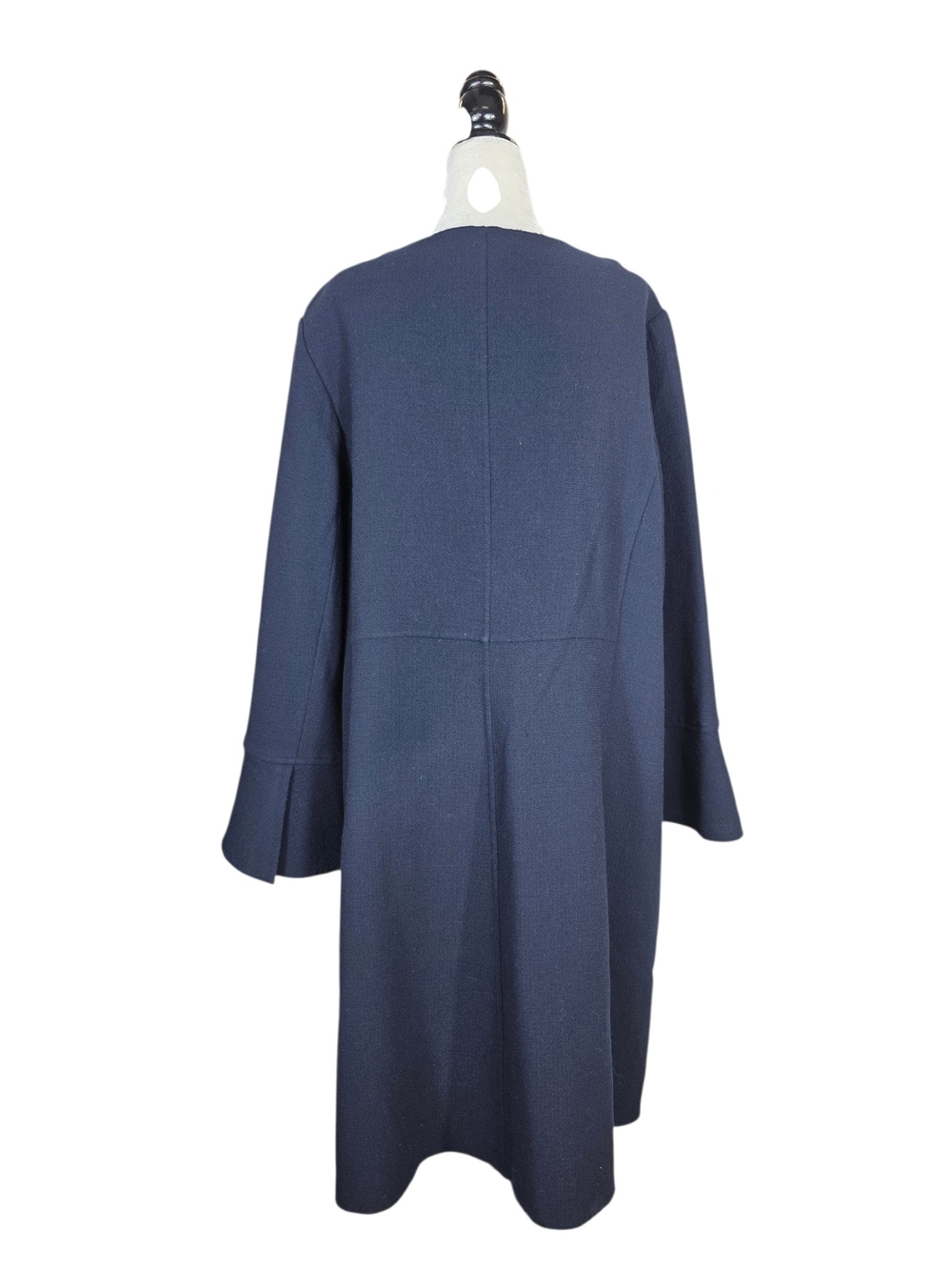 Lafayette 148 New York Navy Open- Flap Front Wool Coat - Picture 2 of 10